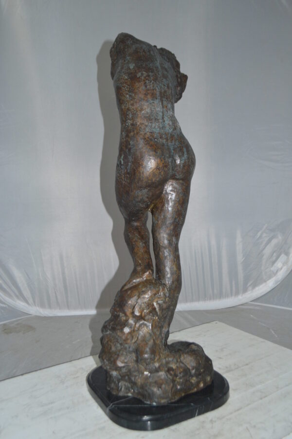 Eve Replica by Rodin Bronze Statue -  Size: 10"L x 10"W x 32"H. - Image 9