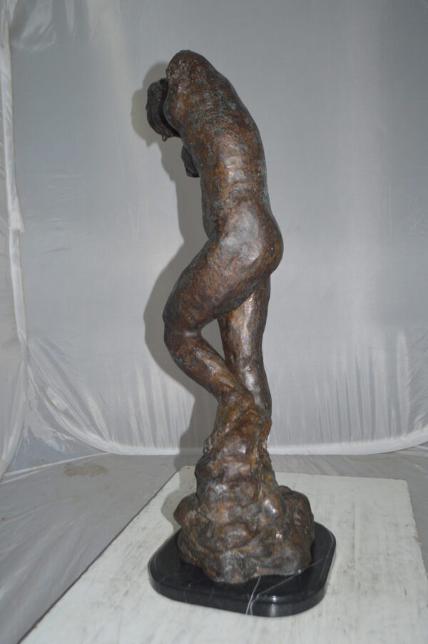 Eve Replica by Rodin Bronze Statue -  Size: 10"L x 10"W x 32"H. - Image 10