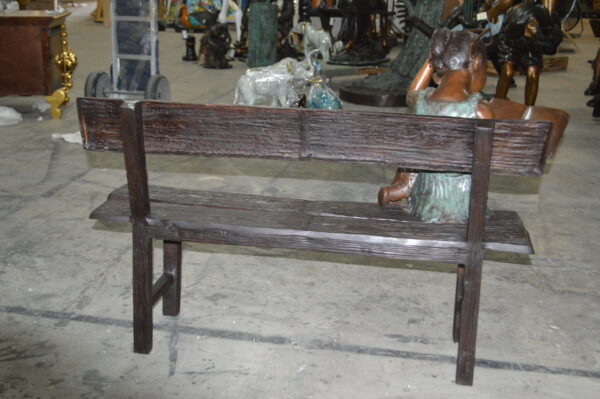 Girl with Glasses on Bench  Bronze Statue -  Size: 43"L x 20"W x 36"H. - Image 8