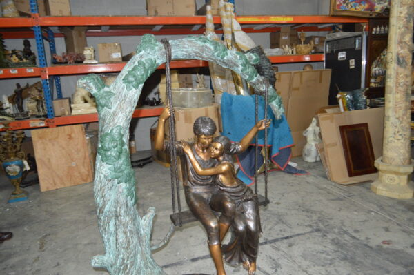 Lovers on a Swing Bronze Statue -  Size: 48"L x 32"W x 64"H. - Image 5