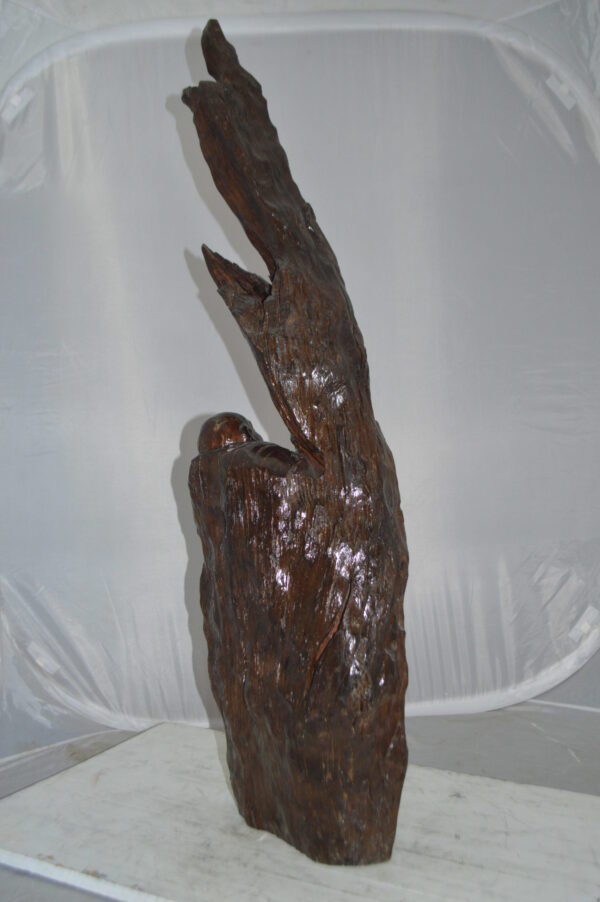 Wood Carved Buddha CC4 -  Size: 15"L x 10"W x 45"H. - Image 5