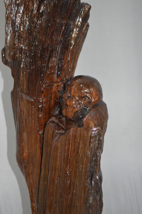 Wood Carved Buddha CC4 -  Size: 15"L x 10"W x 45"H. - Image 9