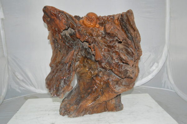 Wood Carved Buddha CC5 -  Size: 27"L x 24"W x 24"H. - Image 2