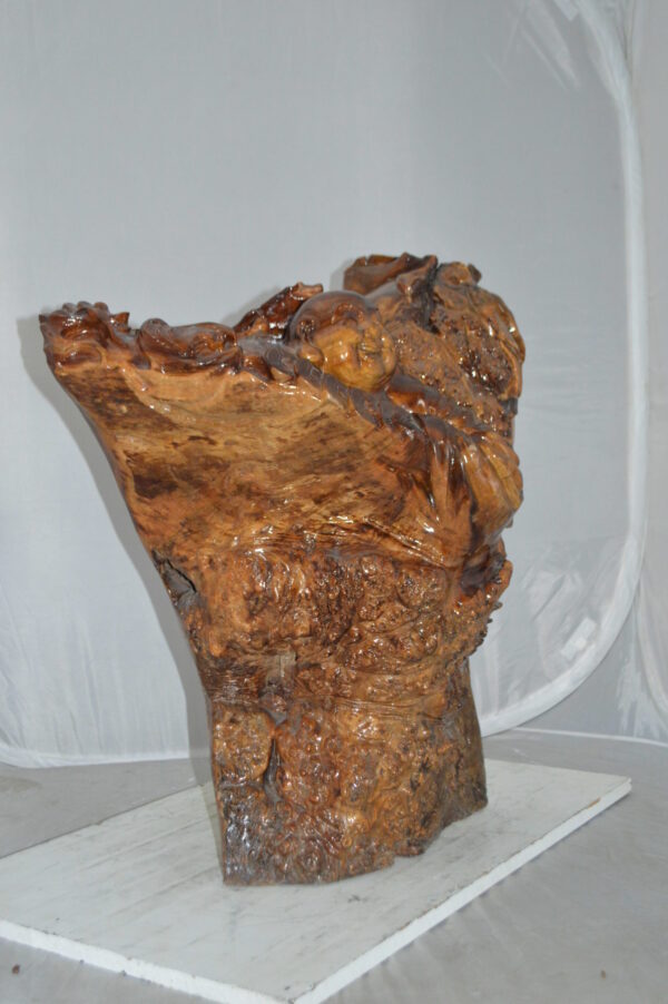 Wood Carved Buddha CC6 -  Size: 26"L x 20"W x 29"H. - Image 4