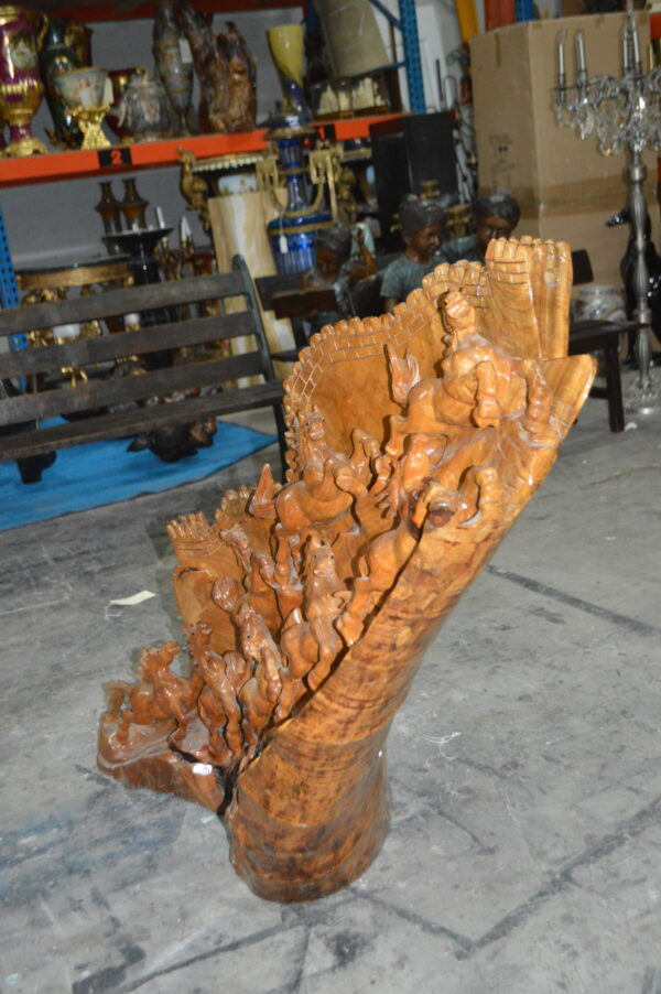 Wood Carved Horses CC8 -  Size: 60"L x 18"W x 38"H. - Image 4