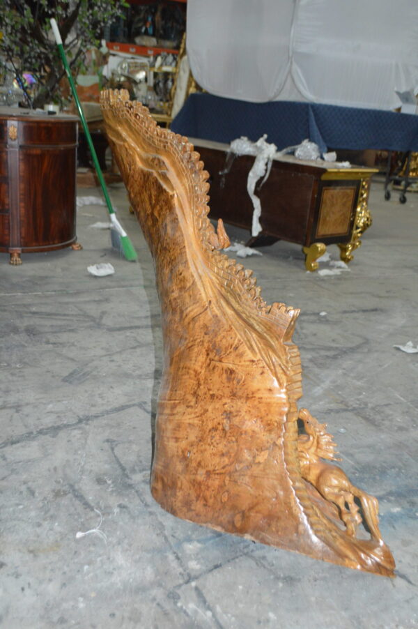 Wood Carved Horses CC8 -  Size: 60"L x 18"W x 38"H. - Image 10