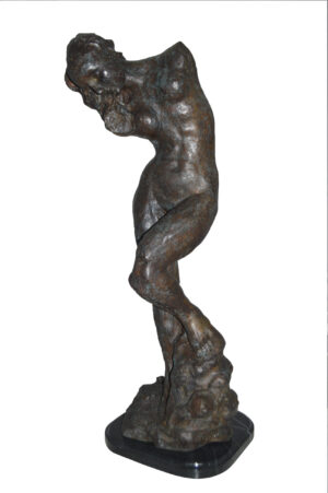 Eve Replica by Rodin Bronze Statue -  Size: 10"L x 10"W x 32"H.