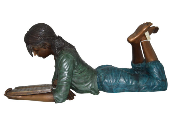 Kate Reading a Book Bronze Statue -  Size: 42"L x 18"W x 17"H. - Image 12