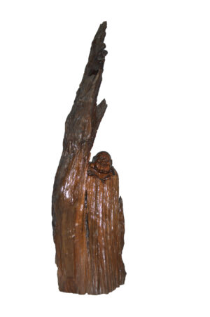 Wood Carved Buddha CC4 -  Size: 15"L x 10"W x 45"H.