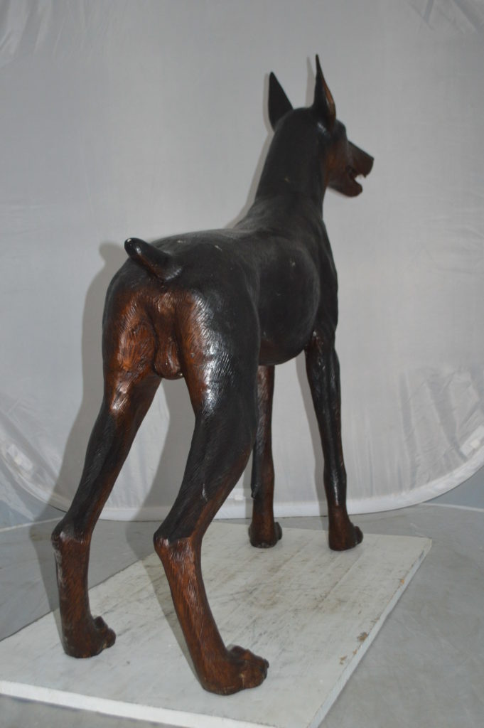 doberman head statue