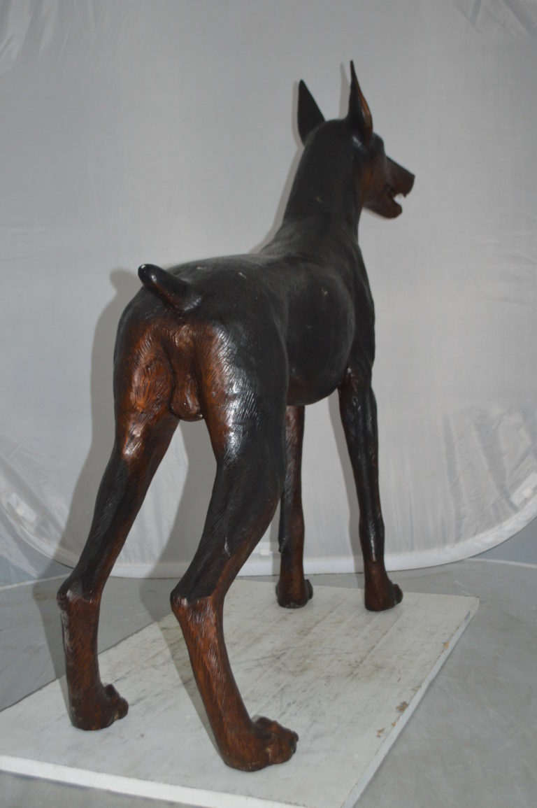 doberman bronze statue