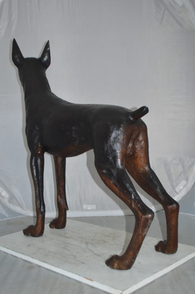 doberman bronze statue