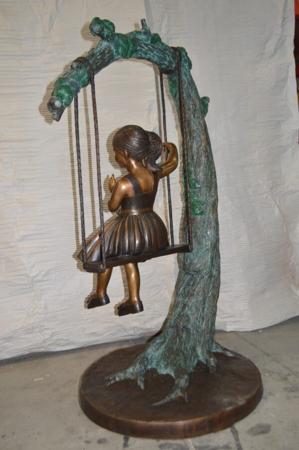 Girl on Swing 65 Bronze Statue -  Size: 44"L x 35"W x 65"H. - Image 7