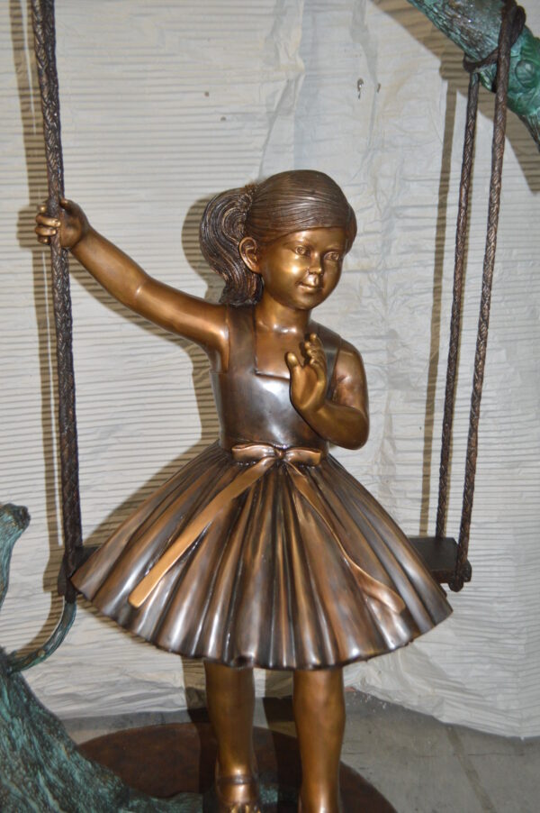 Girl on Swing 65 Bronze Statue -  Size: 44"L x 35"W x 65"H. - Image 12