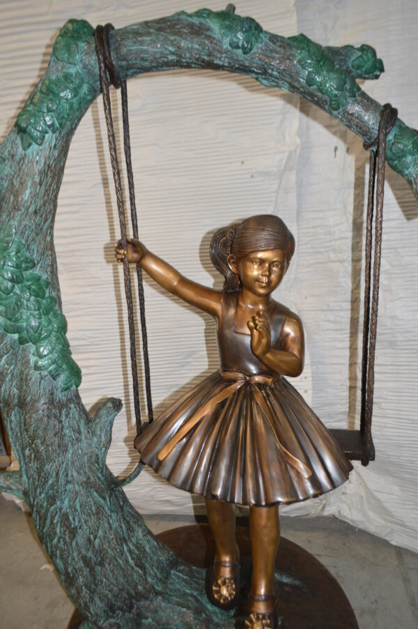 Girl on Swing 65 Bronze Statue -  Size: 44"L x 35"W x 65"H. - Image 13