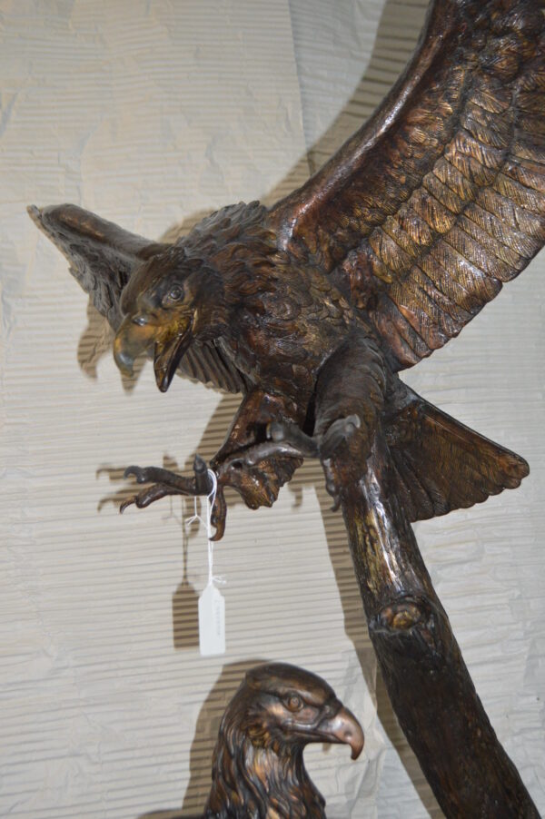 Two Eagles on a Tree -  Size: 47"L x 30"W x 94"H. - Image 4