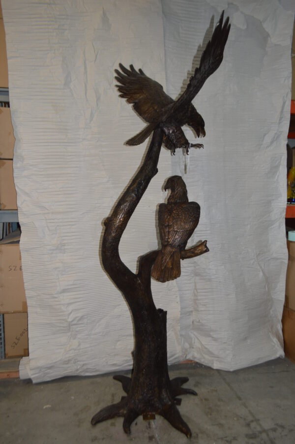 Two Eagles on a Tree -  Size: 47"L x 30"W x 94"H. - Image 9