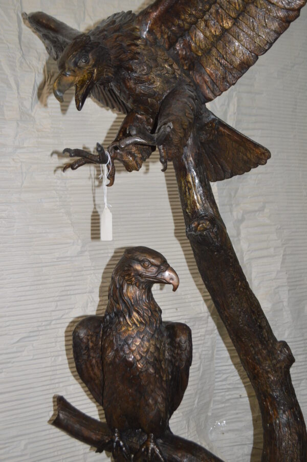Two Eagles on a Tree -  Size: 47"L x 30"W x 94"H. - Image 13