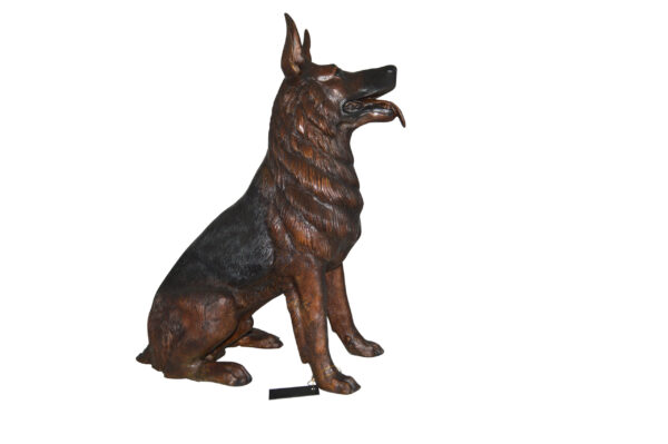 German Shepherd Alsatian  dog bronze statue -  Size: 23"L x 16"W x 30"H. - Image 12