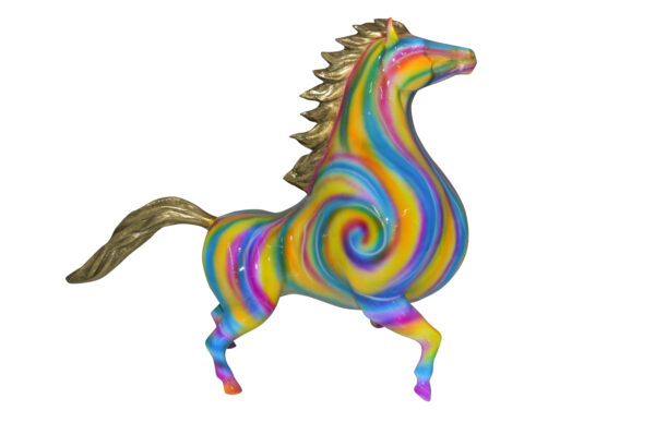 Modern Horse Bronze Statue -  Size: 19"L x 9"W x 19"H.