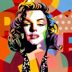 Marilyn Monroe by Gerardo Mendez Patricio - Acrylic -  Size: 48"L x 48"W x 2"H.
