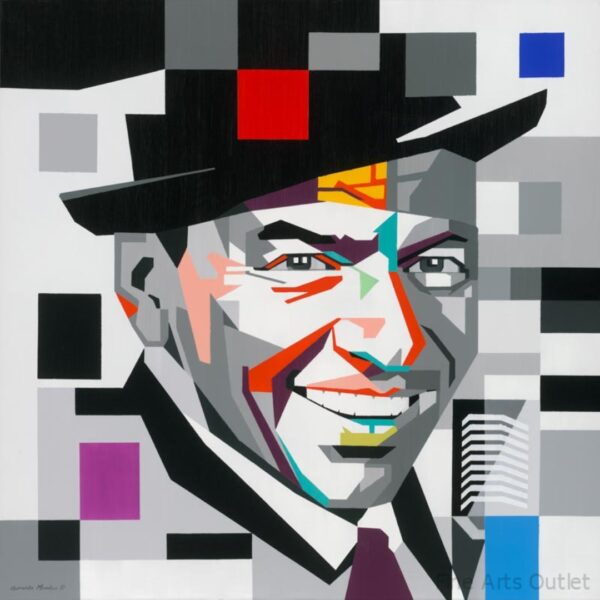 Frank Sinatra by Gerardo Mendez Patricio - Acrylic -  Size: 48"L x 48"W x 2"H.