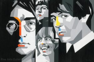 The Beatles ll by G. Mendez - Giclee -  Size: 46"L x 38"W x 2"H.