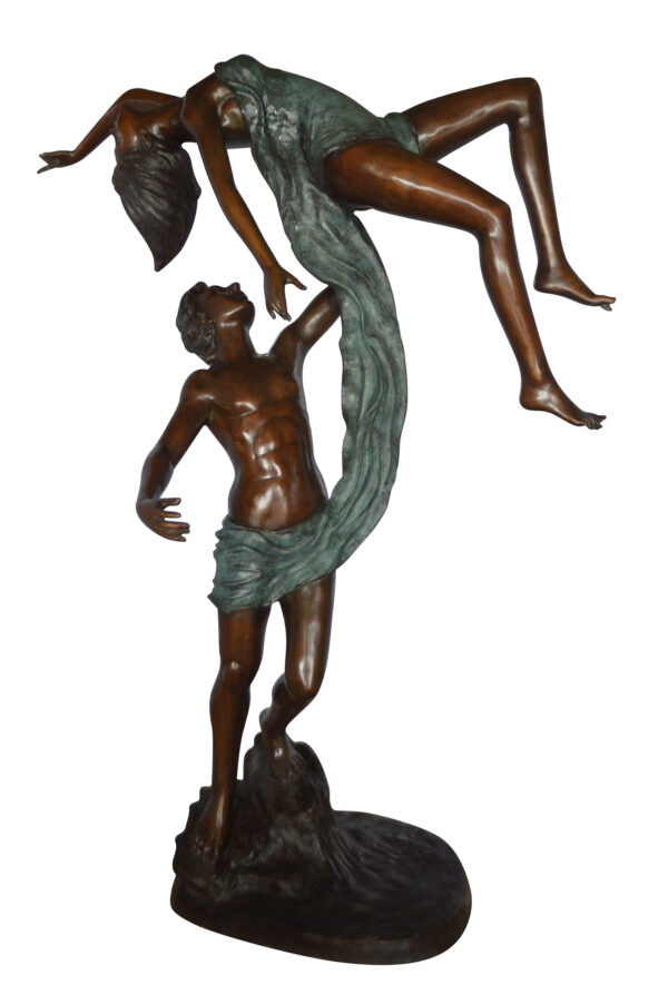 Ballet Man raising Lady Bronze Statue -  Size: 54"L x 33"W x 69"H.