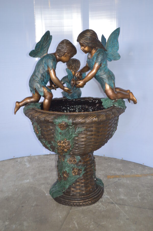 Three Ferries on Fountain Bronze Statue -  Size: 41"L x 38"W x 55"H. - Image 3