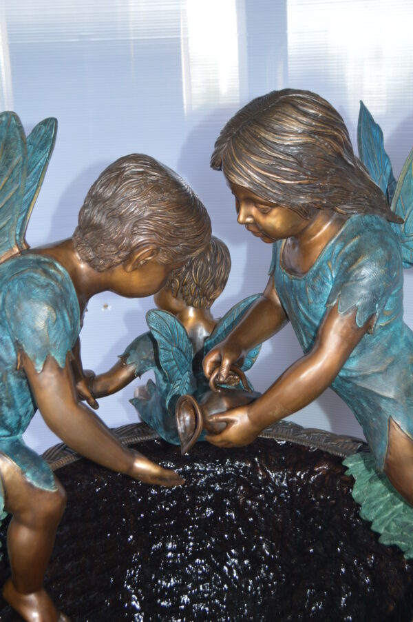 Three Ferries on Fountain Bronze Statue -  Size: 41"L x 38"W x 55"H. - Image 4