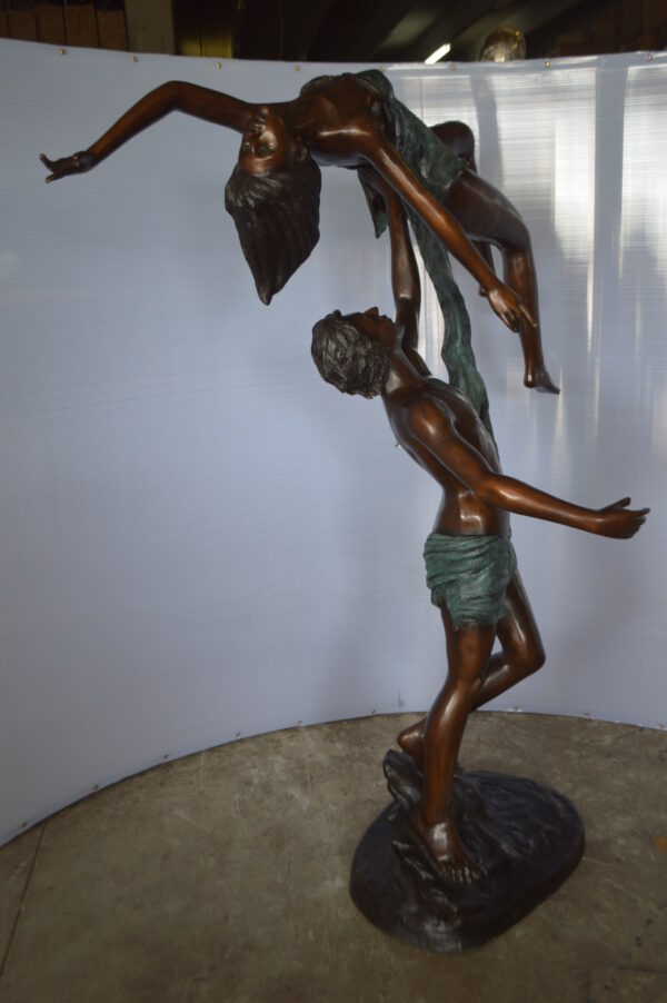 Ballet Man raising Lady Bronze Statue -  Size: 54"L x 33"W x 69"H. - Image 5