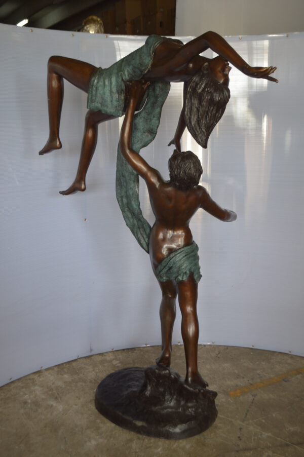 Ballet Man raising Lady Bronze Statue -  Size: 54"L x 33"W x 69"H. - Image 8