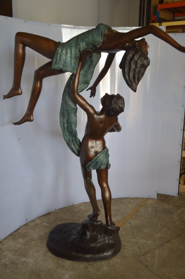 Ballet Man raising Lady Bronze Statue -  Size: 54"L x 33"W x 69"H. - Image 9