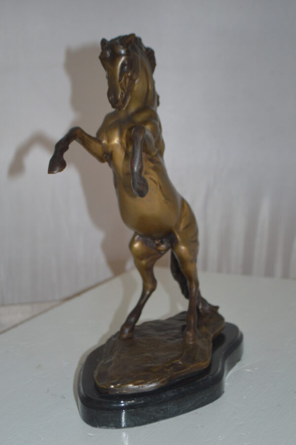 Rearing Horse - medium Bronze Statue -  Size: 11"L x 6"W x 14"H. - Image 4