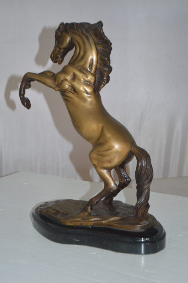 Rearing Horse - medium Bronze Statue -  Size: 11"L x 6"W x 14"H. - Image 10