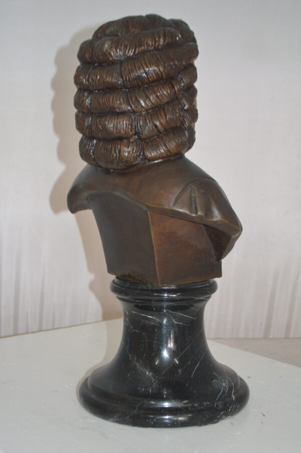 Johann Sebastian Bach Bust Bronze Statue -  Size: 11"L x 9"W x 20"H. - Image 6