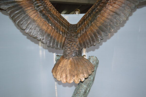 Landing Eagle on a Tree Giant Bronze Statue -  Size: 72"L x 36"W x 88"H. - Image 4