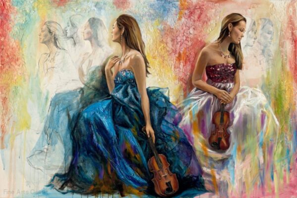 Musical Harmoney by Harry Mccormick - Acrylic -  Size: 36"L x 48"W x 2"H.