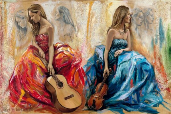 Gracefull Harmoney by Mccormick Embellished Giclee -  Size: 36"L x 48"W x 2"H.