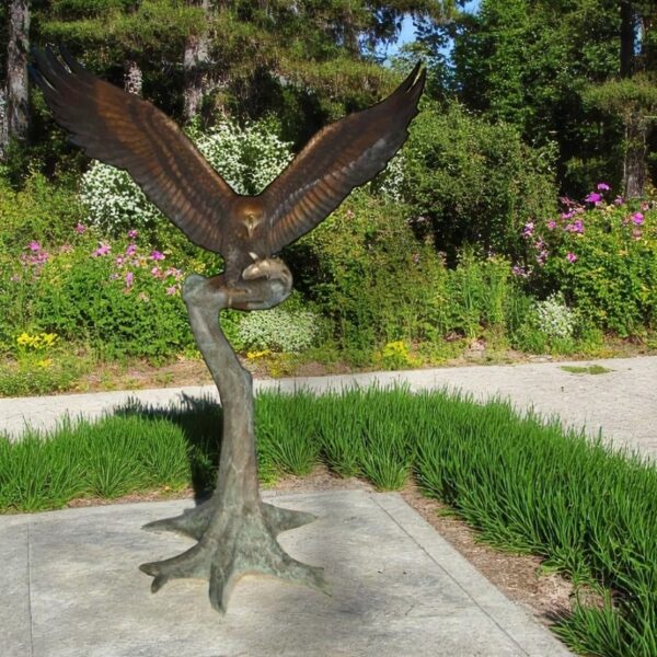 Landing Eagle on a Tree Giant Bronze Statue -  Size: 72"L x 36"W x 88"H. - Image 3