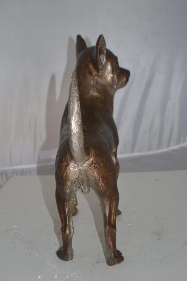 Standing Chihuahua Bronze Statue -  Size: 6"L x 16"W x 14"H. - Image 6