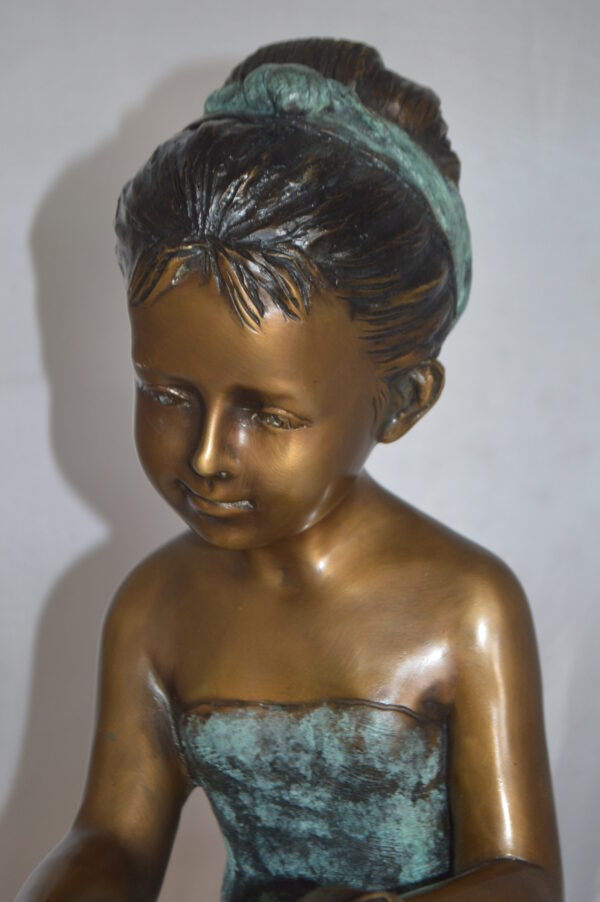 Dancer with Rose bronze statue -  Size: 15"L x 17"W x 26"H. - Image 11