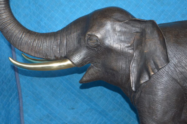Pair of large Elephants bronze statue - fountain -  Size: 55"L x 17"W x 53"H. - Image 11