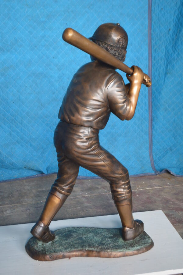 Boy With a baseball Bat playing, Bronze Statue -  Size: 23"L x 16"W x 38"H. - Image 8