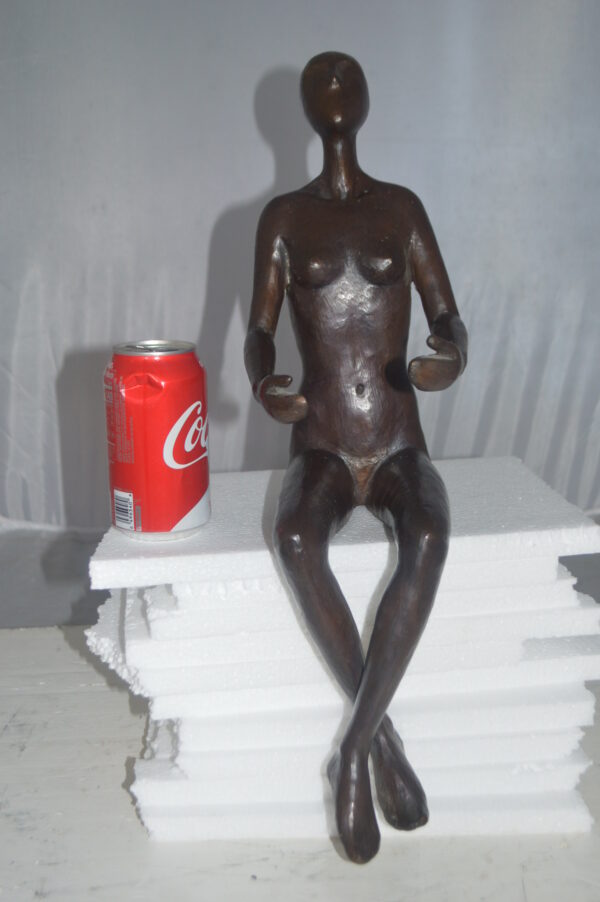 Abstract of Art Nude Girl sitting Bronze Statue -  Size: 9"L x 6"W x 21"H. - Image 12