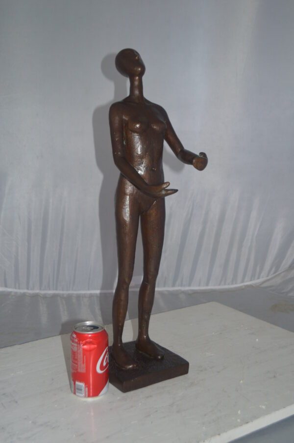 Abstract of Nude Girl Standing Bronze Statue Art Nude -  Size: 6"L x 6"W x 24"H. - Image 4