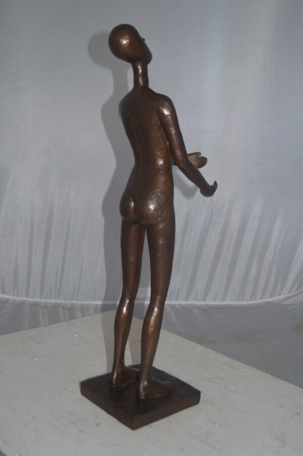 Abstract of Nude Girl Standing Bronze Statue Art Nude -  Size: 6"L x 6"W x 24"H. - Image 6