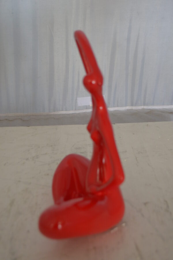 Modern Art Ballet Dancer Sitting Red Resin Statue -  Size: 9"L x 5"W x 11"H. - Image 9