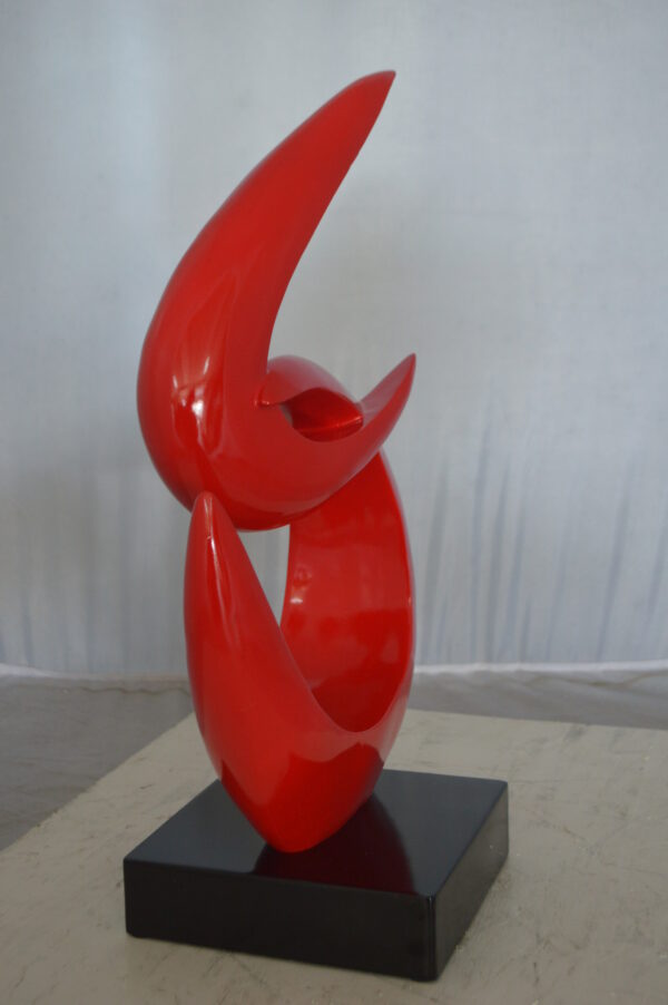 Modern Art Red Boomerang Statue made of Resin -  Size: 13"L x 8"W x 23"H. - Image 4