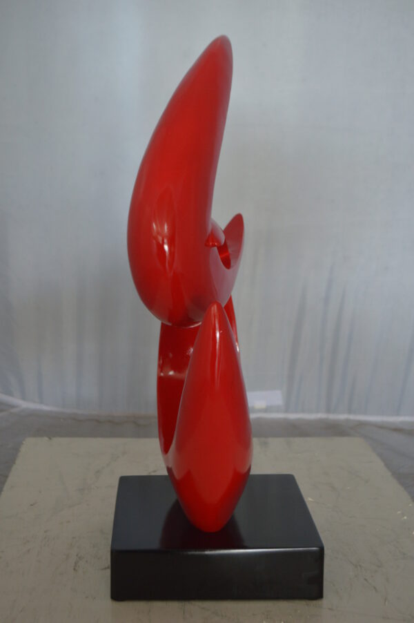 Modern Art Red Boomerang Statue made of Resin -  Size: 13"L x 8"W x 23"H. - Image 5